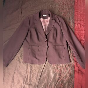 Women's Eggplant Blazer Skirt Trousers Suit